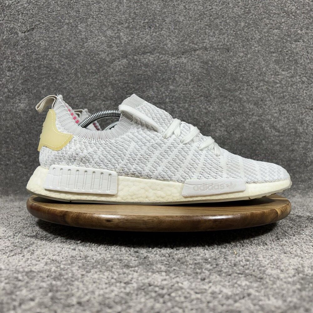 Adidas NMD R1 STLT Boost CQ2390 Men’s Size 12 White Athletic Running Shoes Used